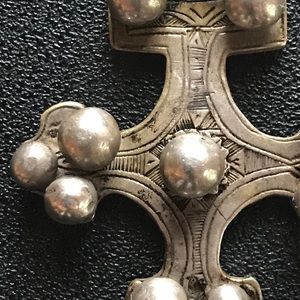 Droplets Ethiopian Silver Cross Pendant